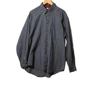 Tommy Hilfiger Sz L Checkered Long Sleeve Button Front Shirt Collared